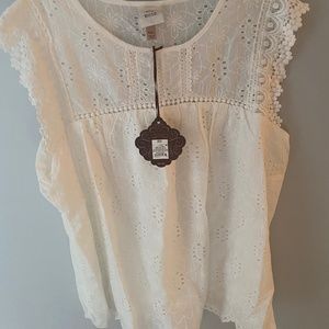 XXL NEW White Eyelet Blouse